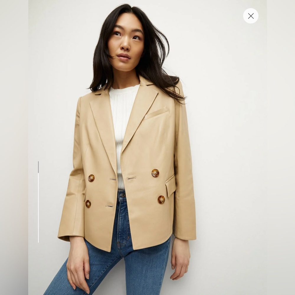 Veronica Beard Leather Dickey Jacket